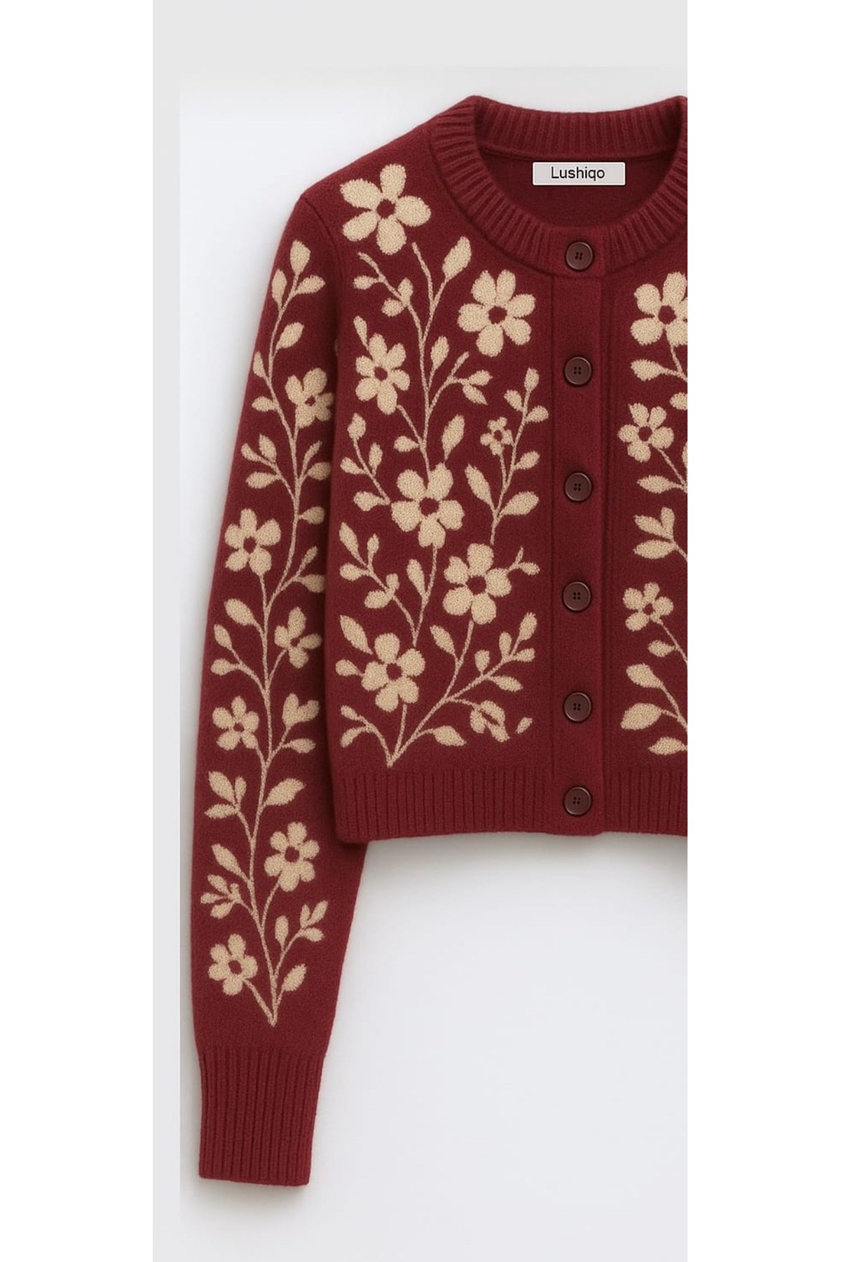 Kadin Cardigan Crop Örgü Desen Hirka 0011 - 4