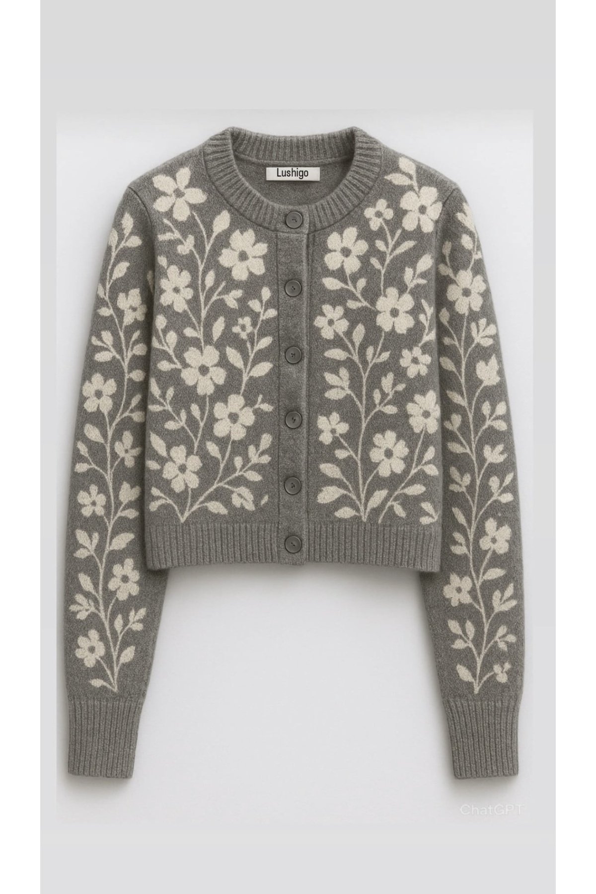 Kadın Cardigan Crop Örgü Desen Hırka 0011 - 1