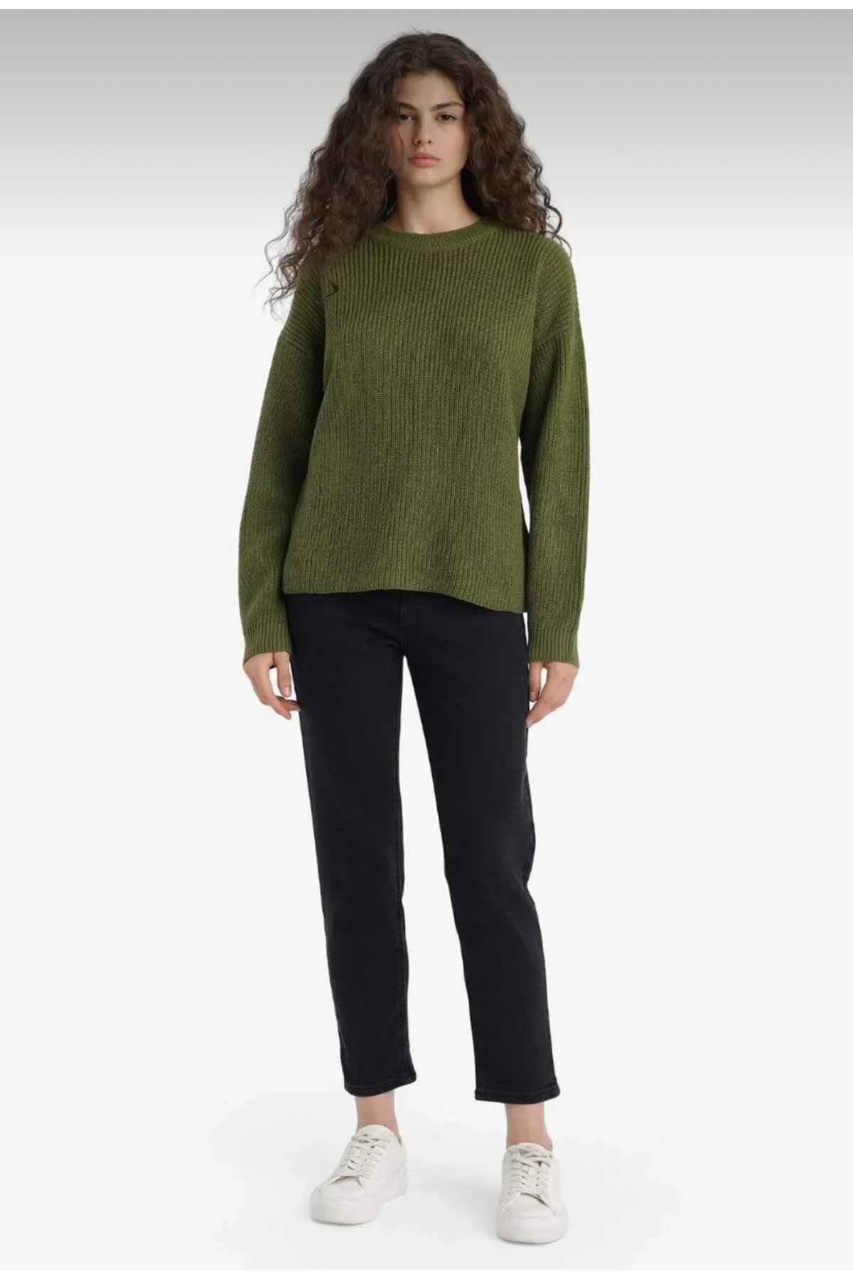 Kadın Regular Fit Triko Basic Selanik Örgü Kazak - 2