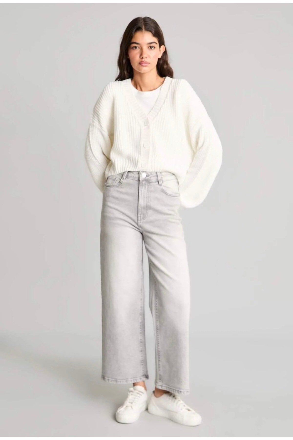 Regular fit V yaka Selanik Örgü Triko Hırka Md03782 - 7