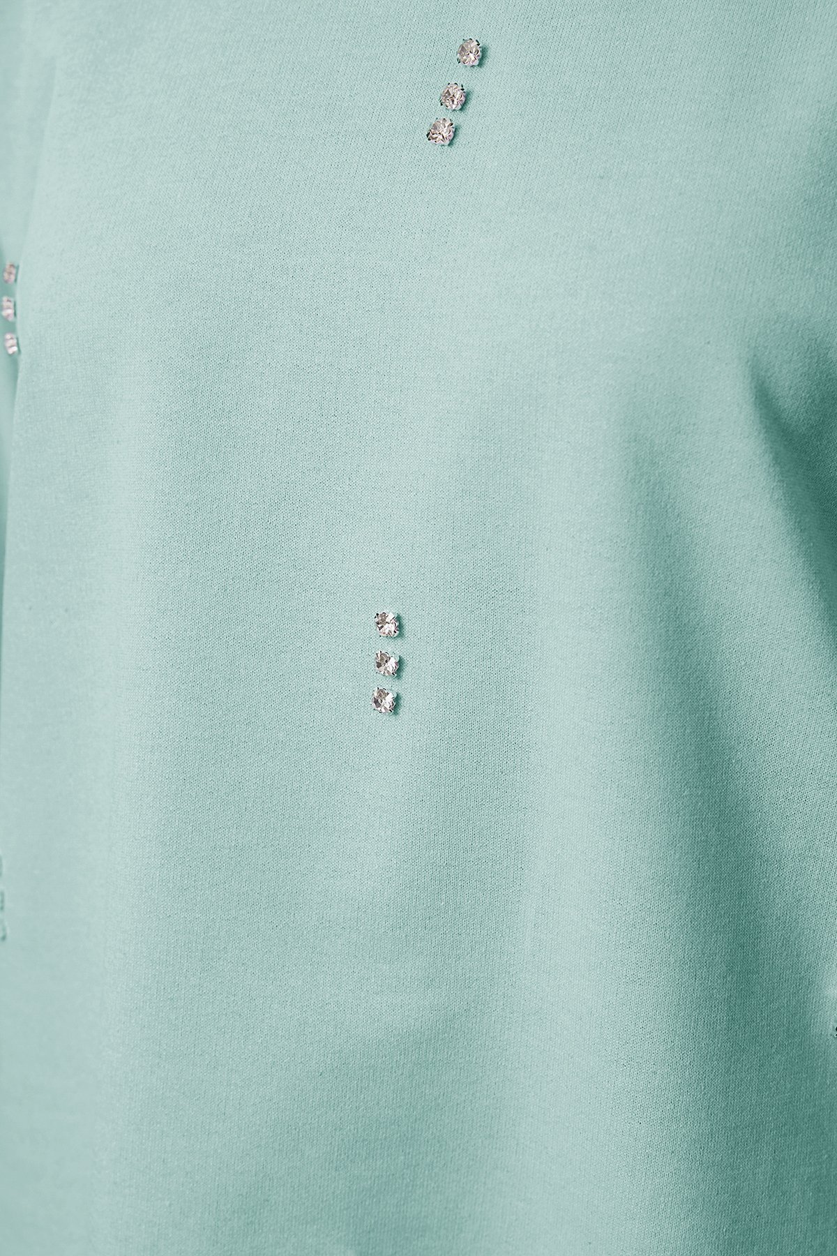Mint Basic Taş Detaylı Oversize Sweatshirt TEDAW25TW00000 - 3