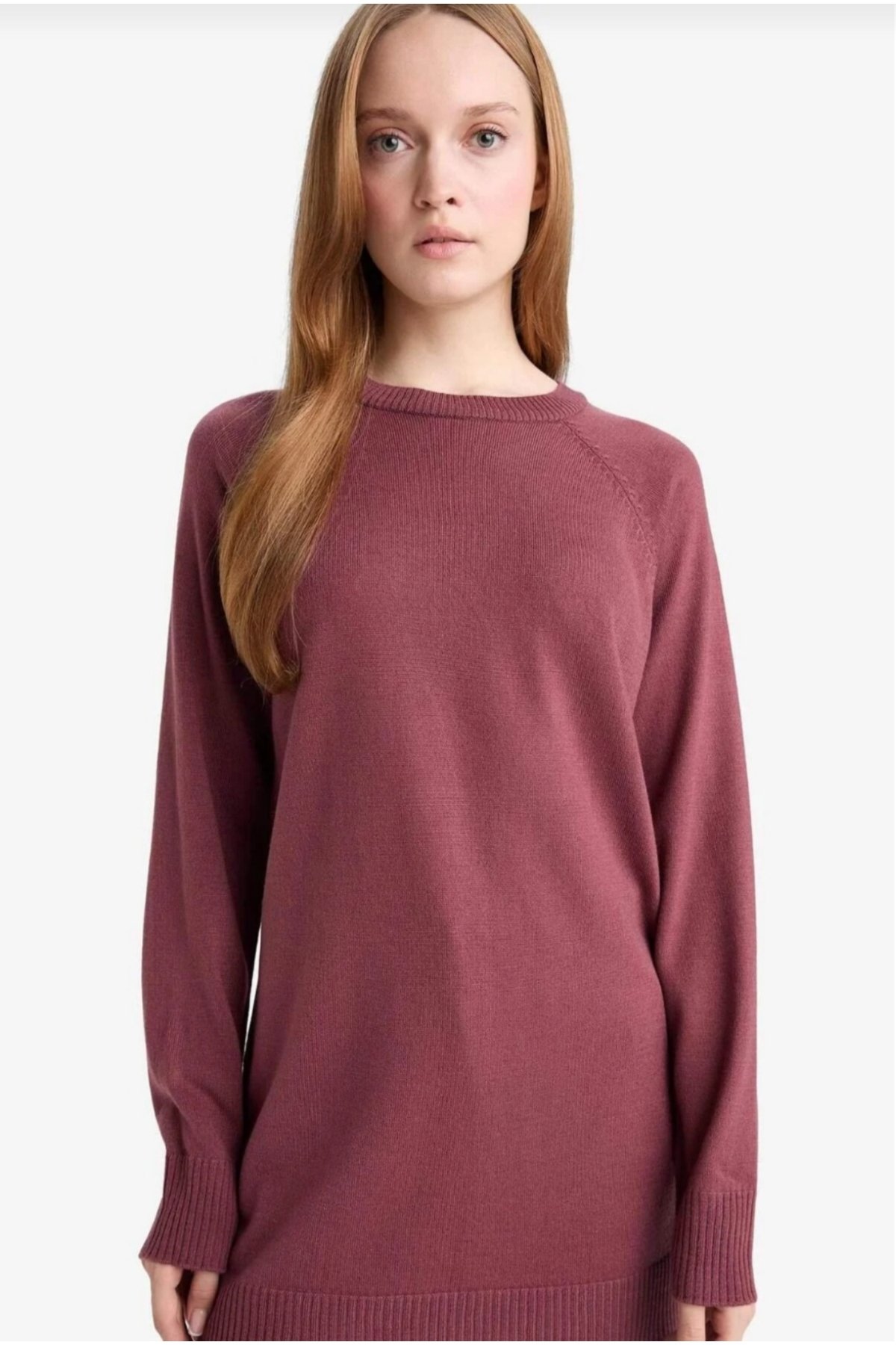 Regular Fit Basic Yırtmaç detaylı Tunik Kazak - 7