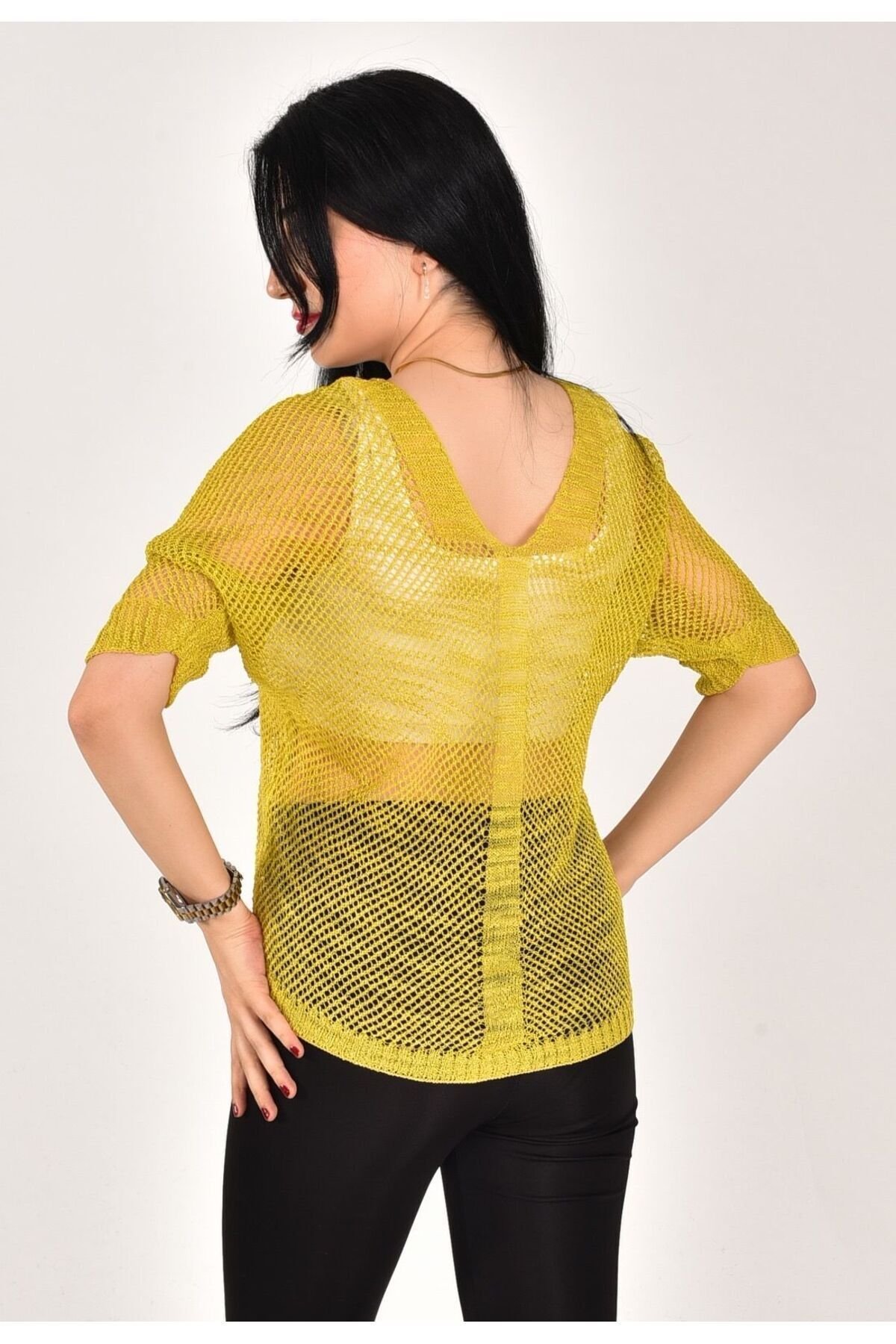 KADIN ÖRGÜ FİLELİ ÇEKET - 4