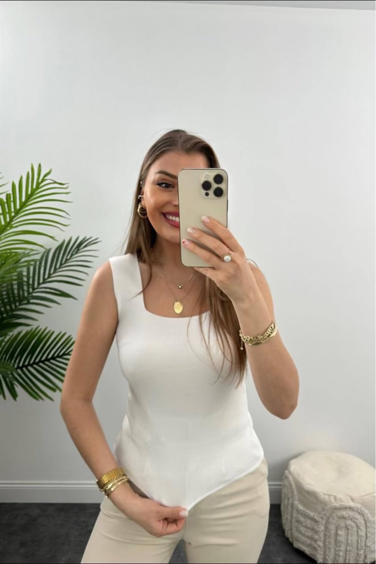 Kadın Triko Kare Yaka Atlet Bluz 00902734 Ls - 5