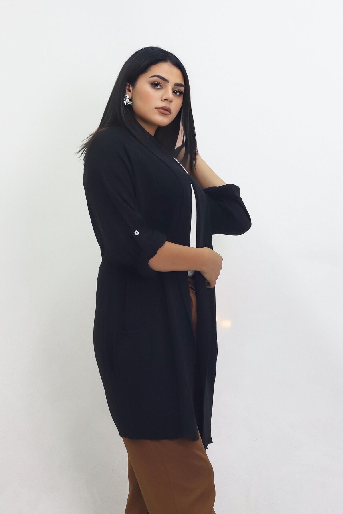 Kadın Triko Çeket Tunik Hırka - 3