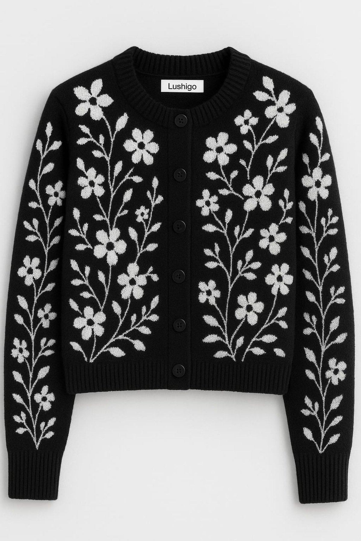 Kadin Cardigan Crop Örgü Desen Hirka 0011 - 5