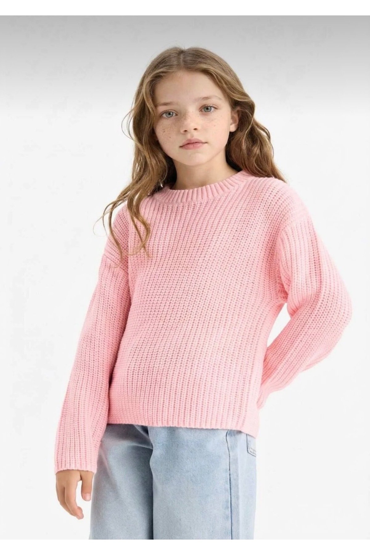 Unisex Çocuk Triko Bisiklet Yaka Selanik Örgü Kazak - 1