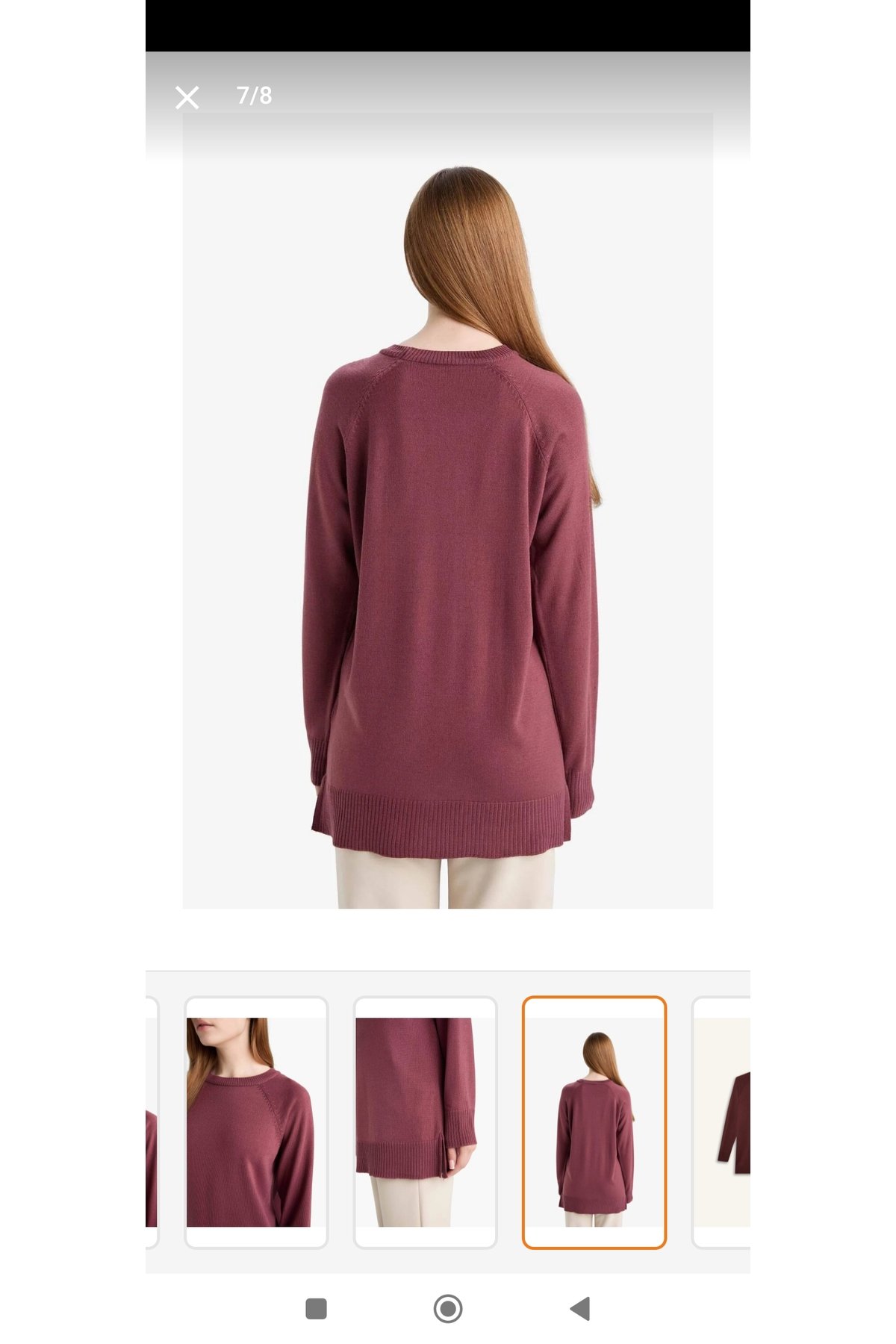 Regular Fit Basic Yırtmaç detaylı Tunik Kazak - 8