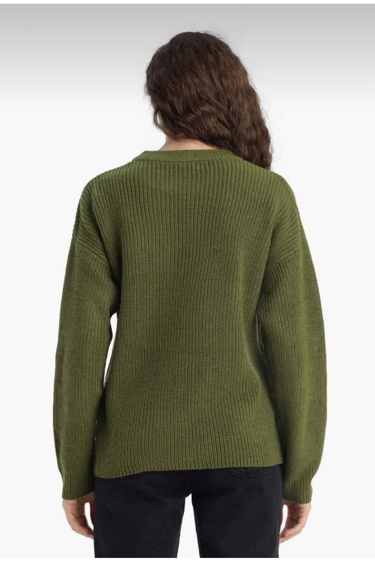 Kadın Regular Fit Triko Basic Selanik Örgü Kazak - 5
