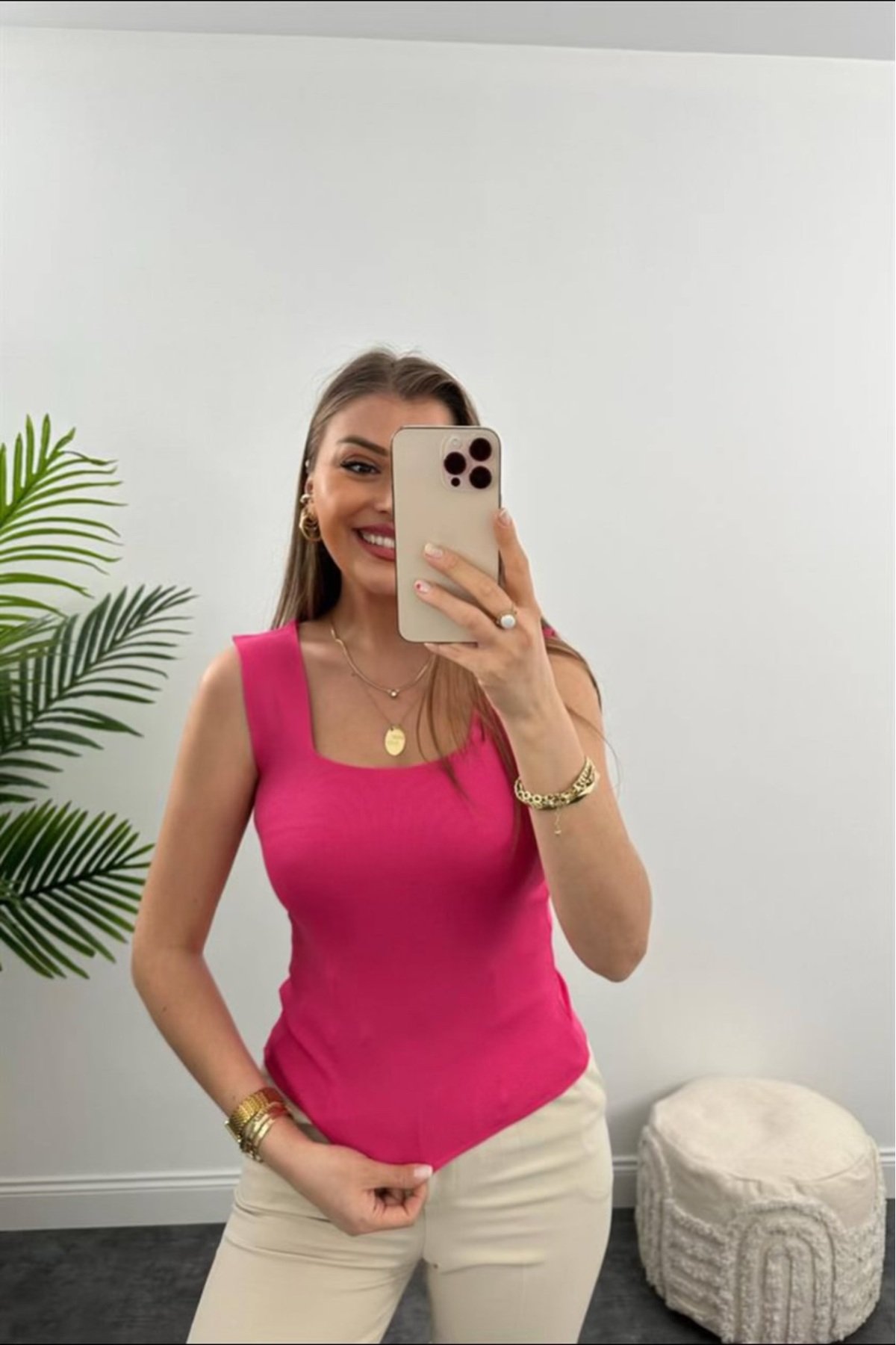 Kadın Triko Kare Yaka Atlet Bluz 00902734 Ls - 4