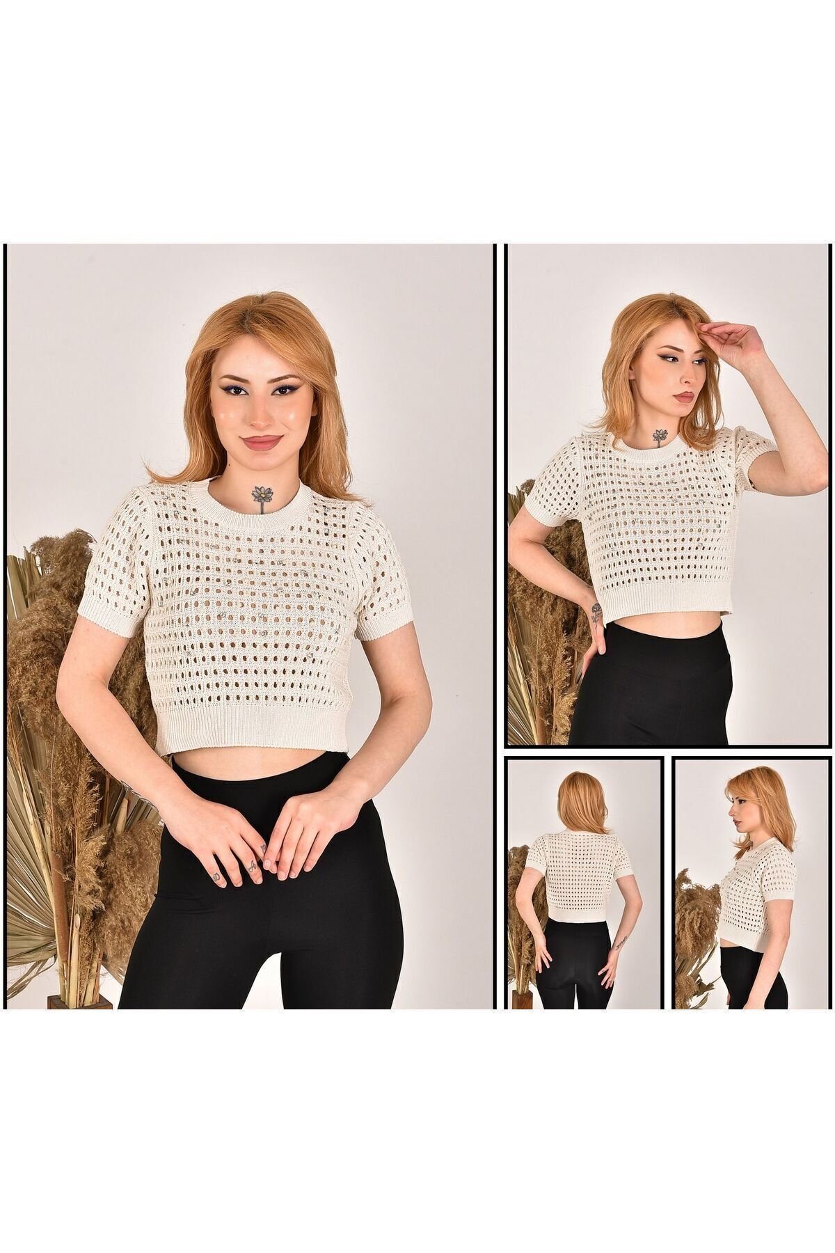Kadın Polo Yaka Inci Taşlı Sifir Yaka - 3